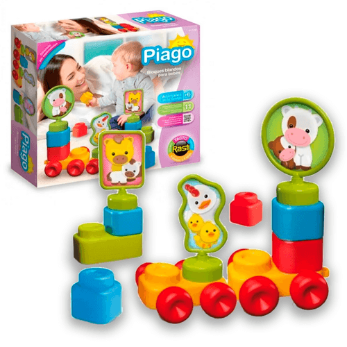 Juego Para Armar Piago Granja Con Animales 8 Bloques