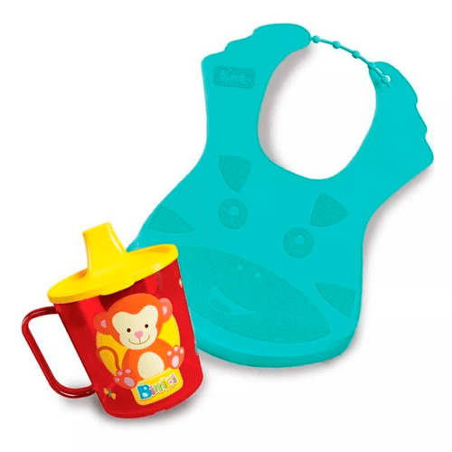 Set Hora De Comer Bimbi 2 En 1 Babero + Vasito