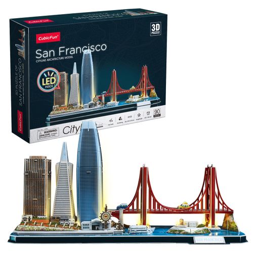 Cubic Fun Rompecabeza 3d Con LED San Francisco Ciudad 90 Piezas