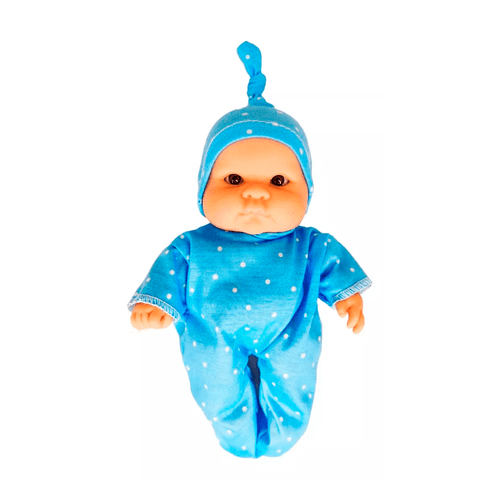 Bebote Realista Mati 20 cm con Gorrito Celeste con Lunares