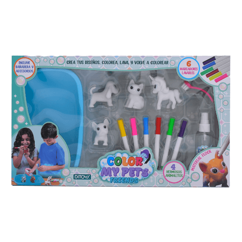 Color My Pets Friendly Set Con 4 Mascotas Para Pintar Y Lavar