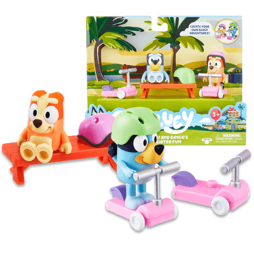 Bluey Playset Crea Tu Propia Scooter Ride Bingo and Bluey