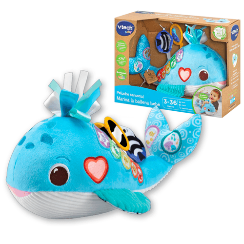 Peluche sensorial Marina la ballena bebé