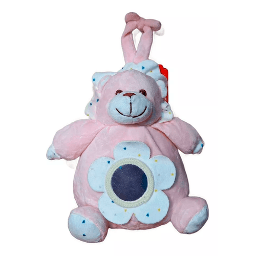 Cunero Musical con Espejo Oso Rosa