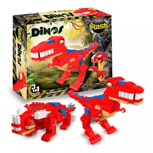 Set de Construcción Rasti 133 Piezas Dinos 3 en 1