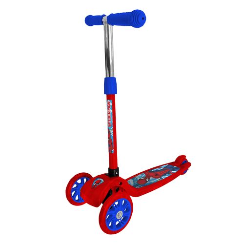 Monopatín de pie Plegable con Luces reforzado Spiderman Ruedas Rojas