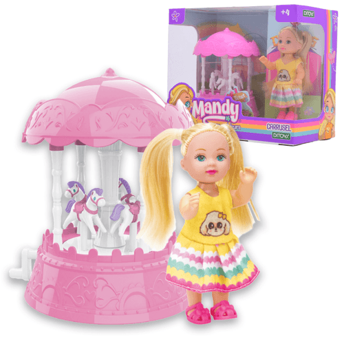 Muñeca Mandy Carrusel Caballos Blanco