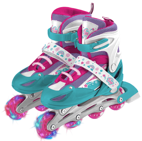 Rollers Tiny 3 en 1 con Luces y Ruedas Intercambiables Talle M Turquesa