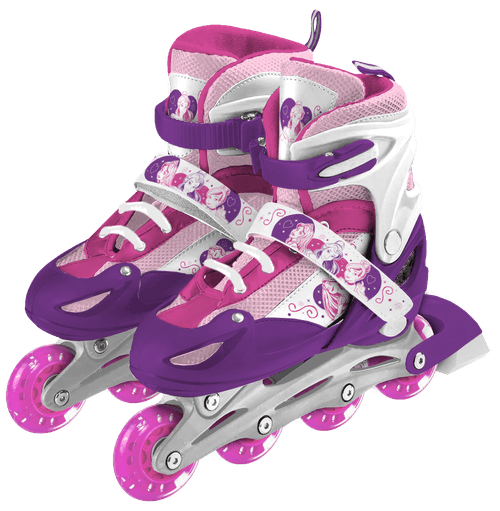 Rollers Princesas 3 en 1 con Luces y Ruedas Intercambiables Talle S Violeta