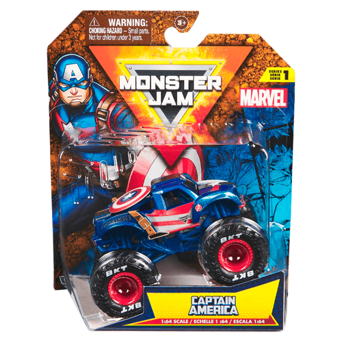 Camión Coleccionable Monster Jam 1:64 Capitán América