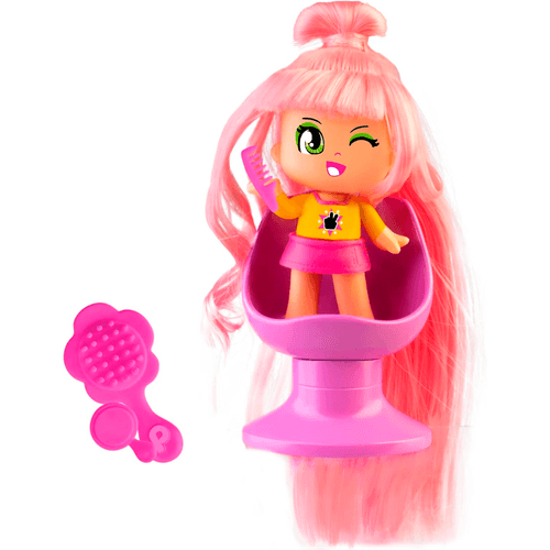 Pinypon Figura Super Melena Pelo Rosa