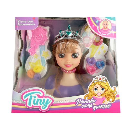 Muñeca Tiny para Peinar con Accesorios Remera Lila