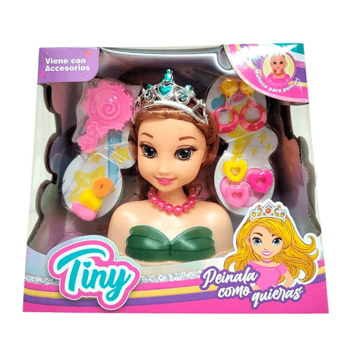 Muñeca Tiny para Peinar con Accesorios Remera Verde