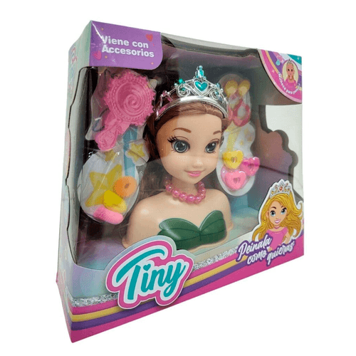 Muñeca Tiny para Peinar con Accesorios Remera Verde