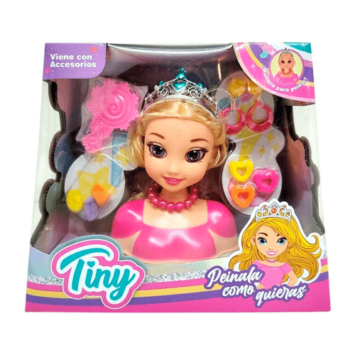 Muñeca Tiny para Peinar con Accesorios Remera Rosa