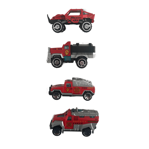 Pack x4 Vehículos de Rescate Die-Cast Metal Simil Hot Wheels Buggy