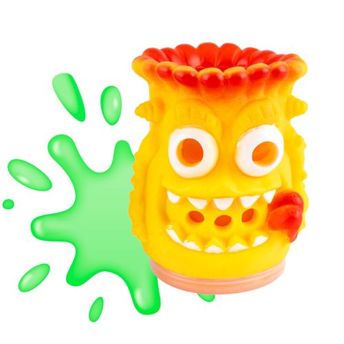 Muñecos Slime Cartoon Monsters Estatua Tiki Amarillo