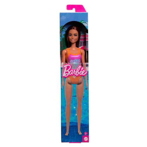 Muñeca Barbie de Playa Morocha Traje Naranja