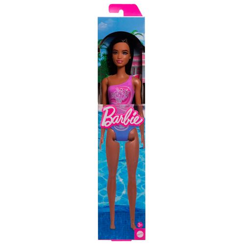 Muñeca Barbie de Playa Morocha Traje Violeta