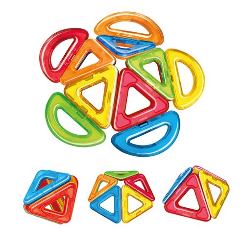 Magnetics Juego de Bloques Magnéticos Incluye 10 Piezas Triángulos y Semicirculos