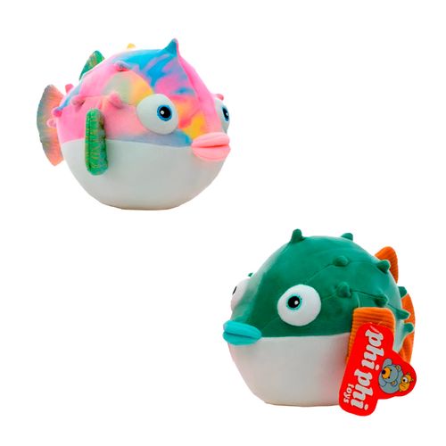 Peluche Pescado Pez Globo Verde 24 cm