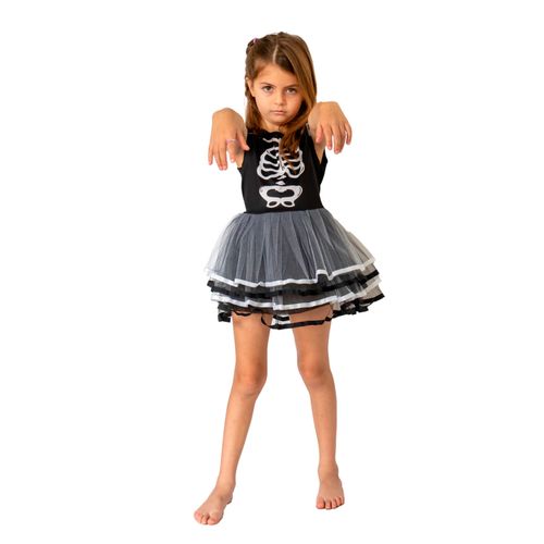 Disfraz Halloween Nena Esqueleto Blanco