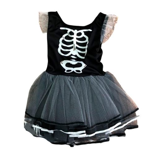 Disfraz Halloween Nena Esqueleto Blanco
