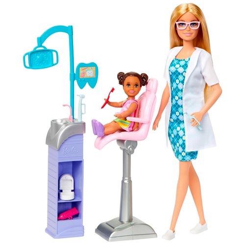 Muñeca Barbie de Colección Dentista Bata Blanca Pelo Rubio