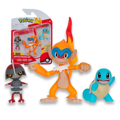 Pokémon Battle Ready 3 Figuras Pawniard-Monferno-Squirtle