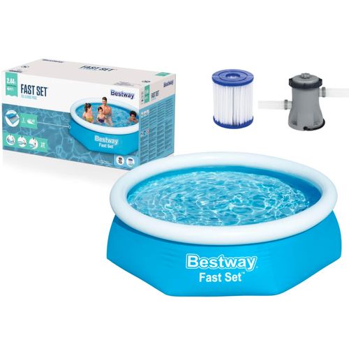 Pileta Inflable Bestway Fast Set con Bomba Filtrante 1880lts 244 x 61cm