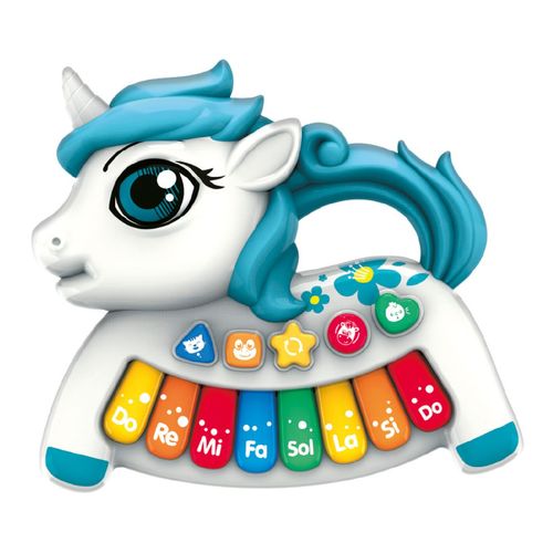 Dolce Bambino Piano Musical Unicornio Blanco con Luces y Sonidos