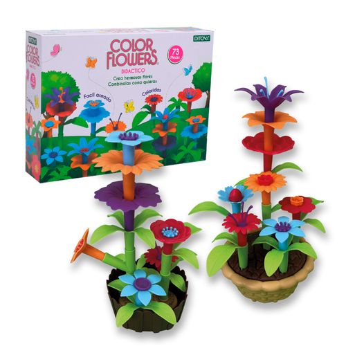 Color Flowers Flores Didácticas para Armar 73 Piezas