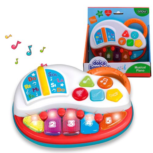 Dolce Bambino Piano Musical Interactivo con Luces y Sonidos Naranja