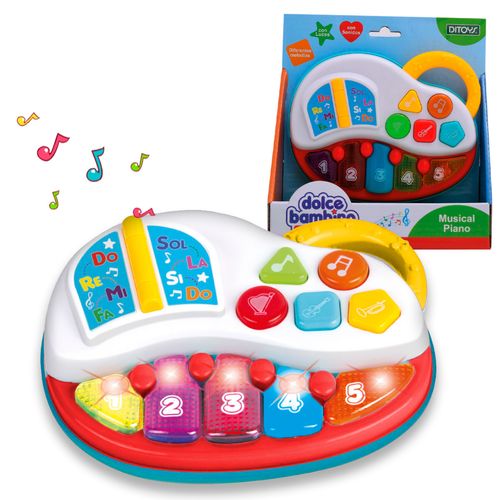 Dolce Bambino Piano Musical Interactivo con Luces y Sonidos Amarillo