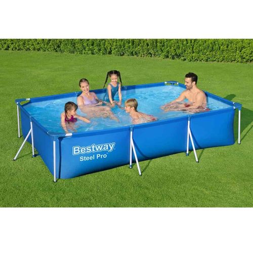 Pileta Rectangular con Base Metálica Bestway Steel Pro 3300lts 300 x 201 x 66 cm