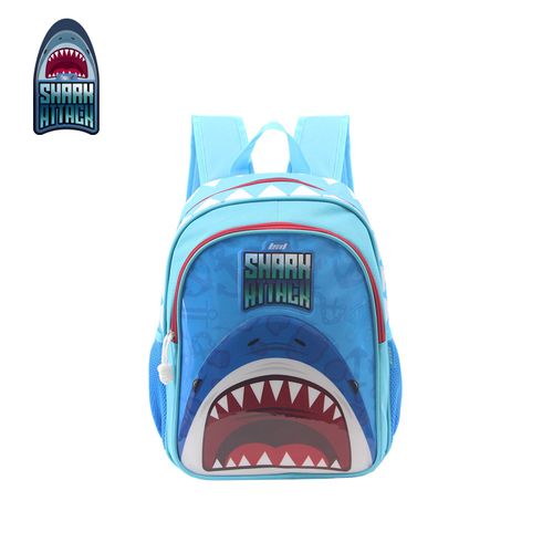 Mochila Espalda 14 Pulgadas Shark Attack Tiburón Celeste