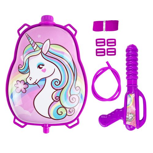 Mochila de Agua con Pistola Unicornio 42 cm Arcoíris
