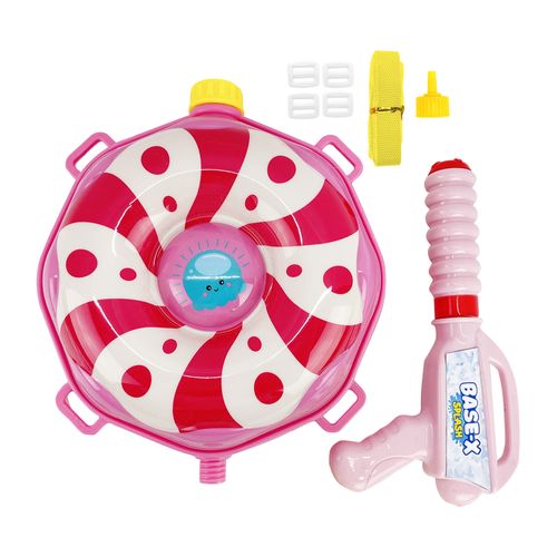 Mochila de Agua con Pistola Dona Roja y Blanca