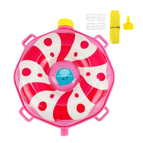 Mochila de Agua con Pistola Dona Roja y Blanca