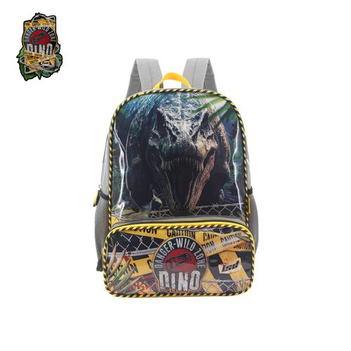 Mochila Espalda 16 Pulgadas Dino Danger Gris