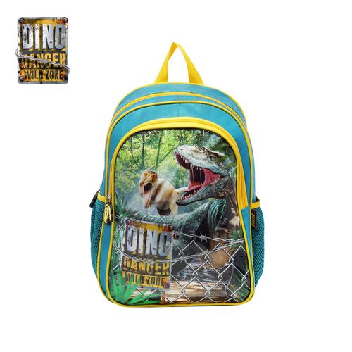 Mochila Espalda 14 Pulgadas Dino Danger Celeste