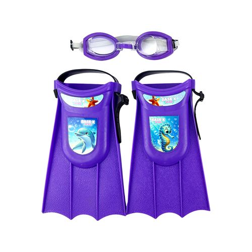 Set de Buceo Base-X Splash con Patas de Rana y Antiparras Violeta Mar