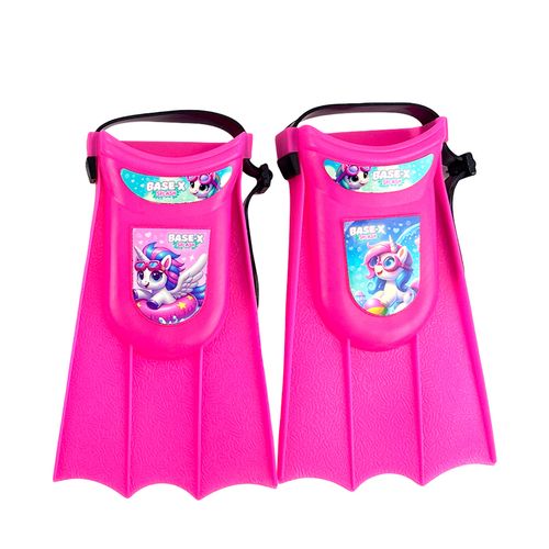Set de Buceo Base-X Splash con Patas de Rana y Antiparras Rosa Unicornio