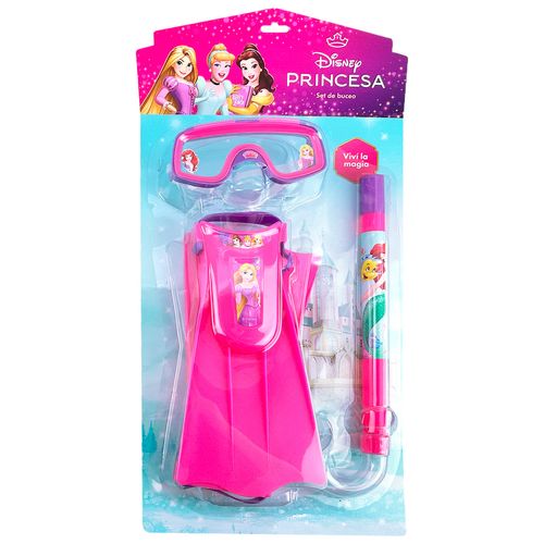Set Disney Princesas con Patas de Rana Snorkel Mascara Rosa