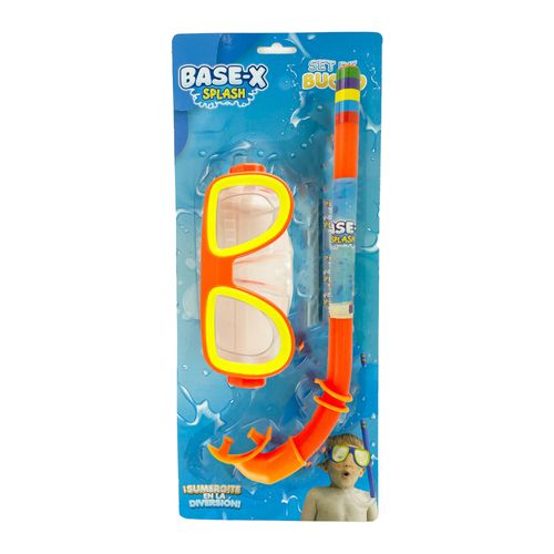 Set de Buceo Base-X Splash con Snorkel y Máscara Naranja