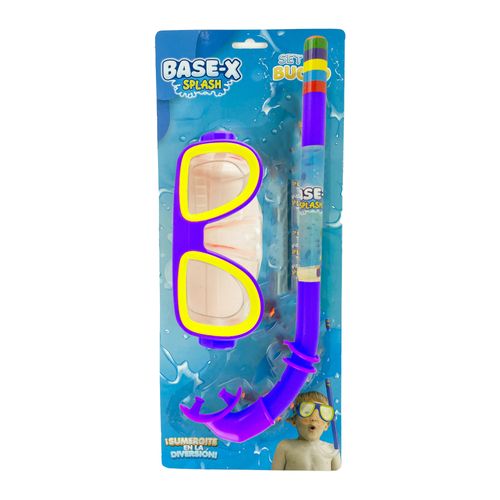 Set de Buceo Base-X Splash con Snorkel y Máscara Azul