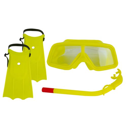 Súper Set de Buceo Base-X Splash con Patas de Rana, Snorkel y Máscara Amarillo
