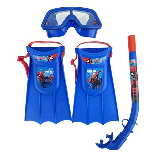 Set de Buceo Spiderman con Patas de Rana, Snorkel y Máscara