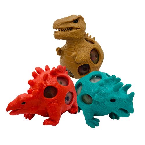 Muñeco Dinosaurio Squishy Stegosaurus Marrón Apretable Original