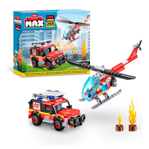 Playset Max City Estación de Bomberos 265 Piezas para Armar